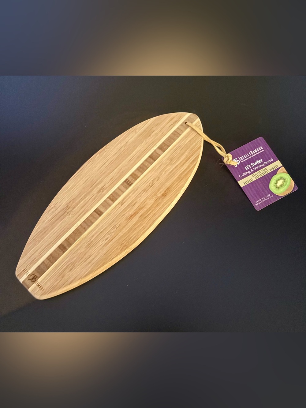 Bamboo Surfboard Serving Board - Light Brown